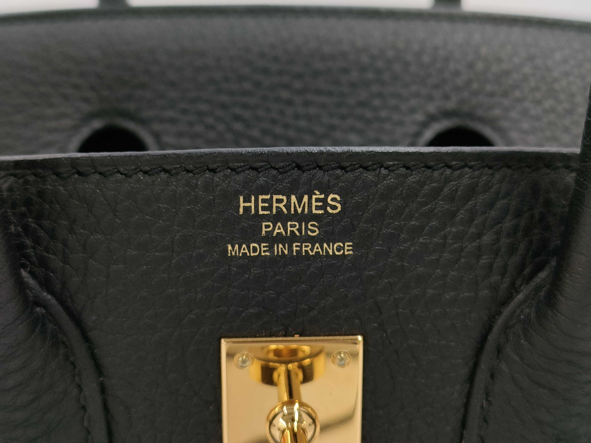 HERMES Birkin 25 Togo Black Gold Hardware Z Stamp Handbag