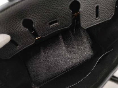 HERMES Birkin 25 Togo Black Gold Hardware Z Stamp Handbag
