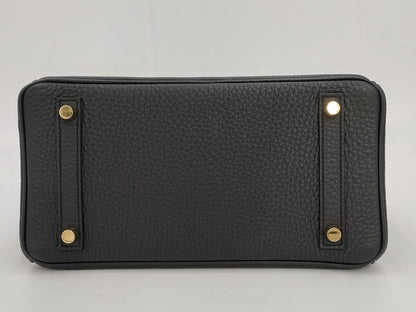 HERMES Birkin 25 Togo Black Gold Hardware Z Stamp Handbag
