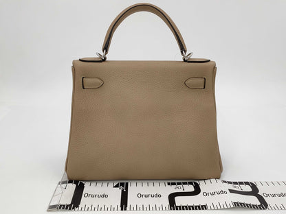 HERMES Kelly 28 Togo Trench Shoulder Bag with Gold Hardware and Z Stamp