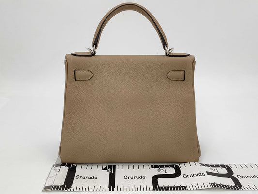 HERMES Kelly 28 Togo Trench Shoulder Bag with Gold Hardware and Z Stamp