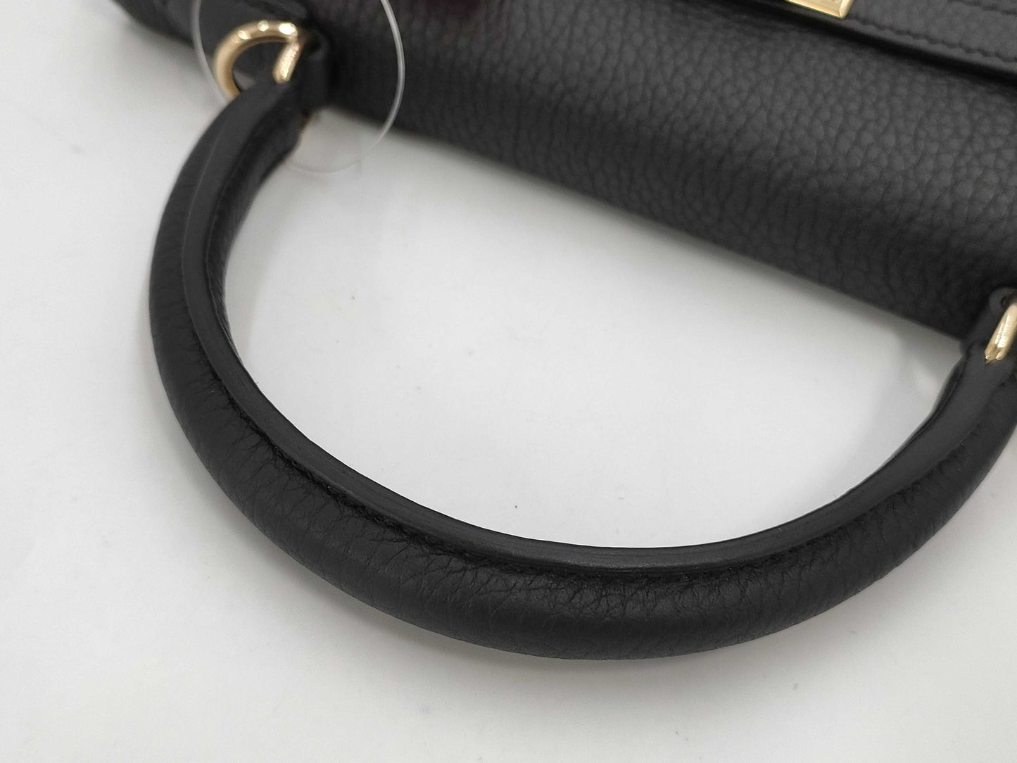 HERMES Kelly 25 Togo Black Handbag with GD Hardware and Double Stamp