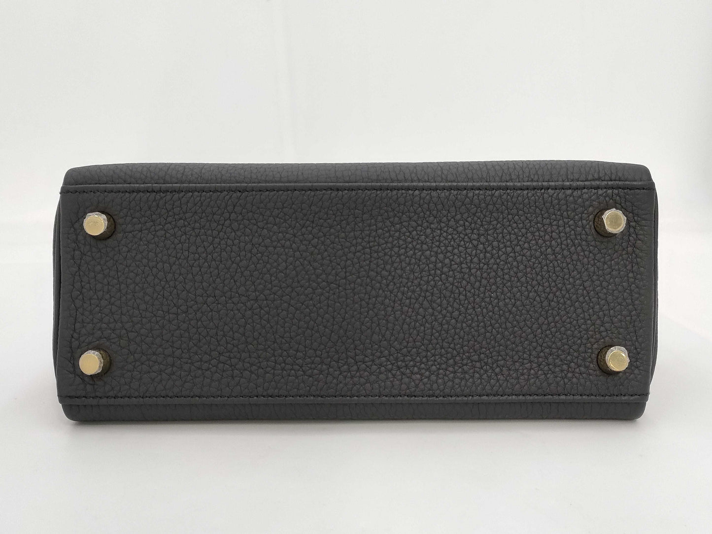 HERMES Kelly 25 Togo Black Handbag with GD Hardware and Double Stamp