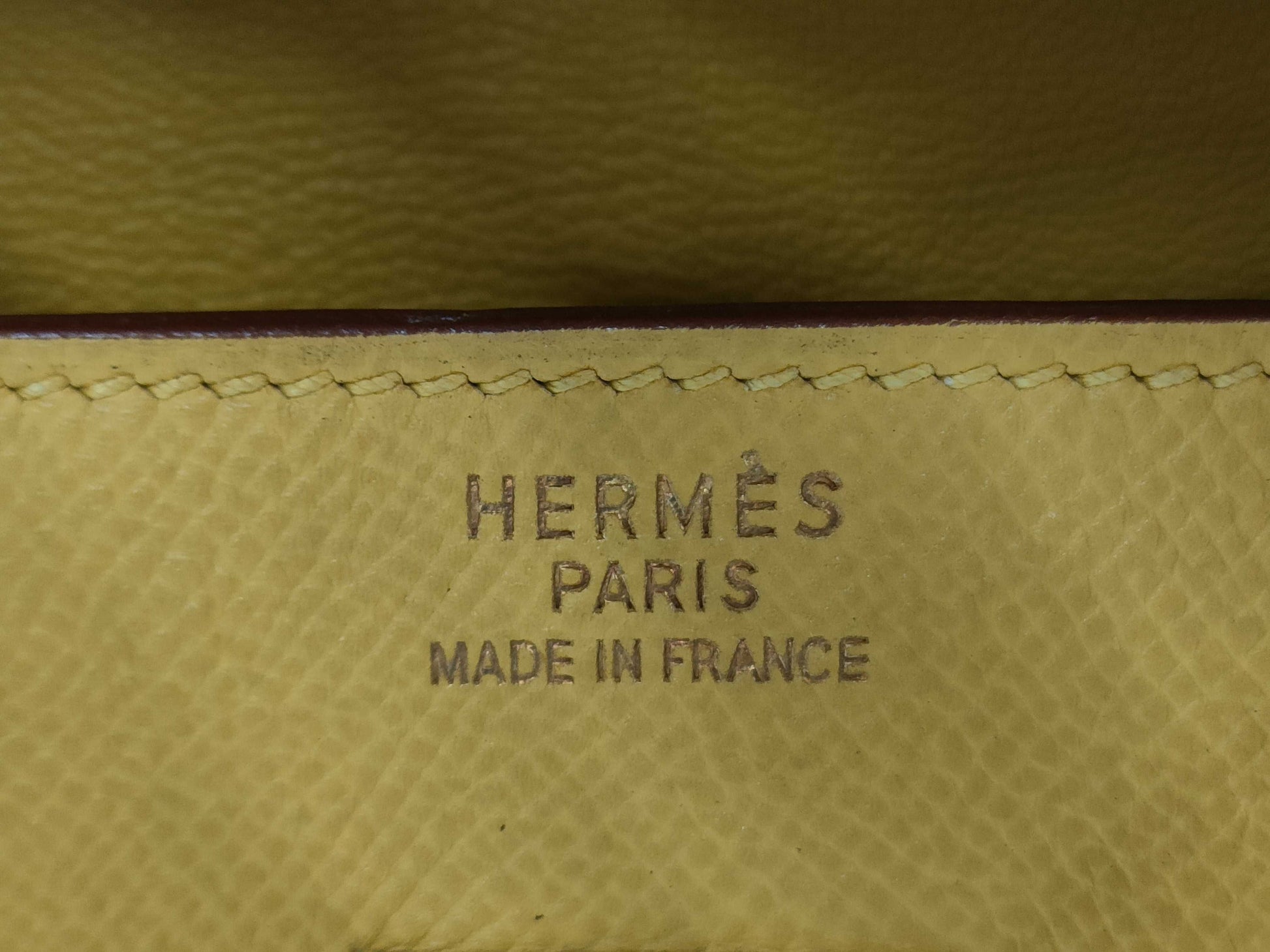 HERMES Birkin 35 Couchvel Havana x Jaune Gold Hardware Handbag