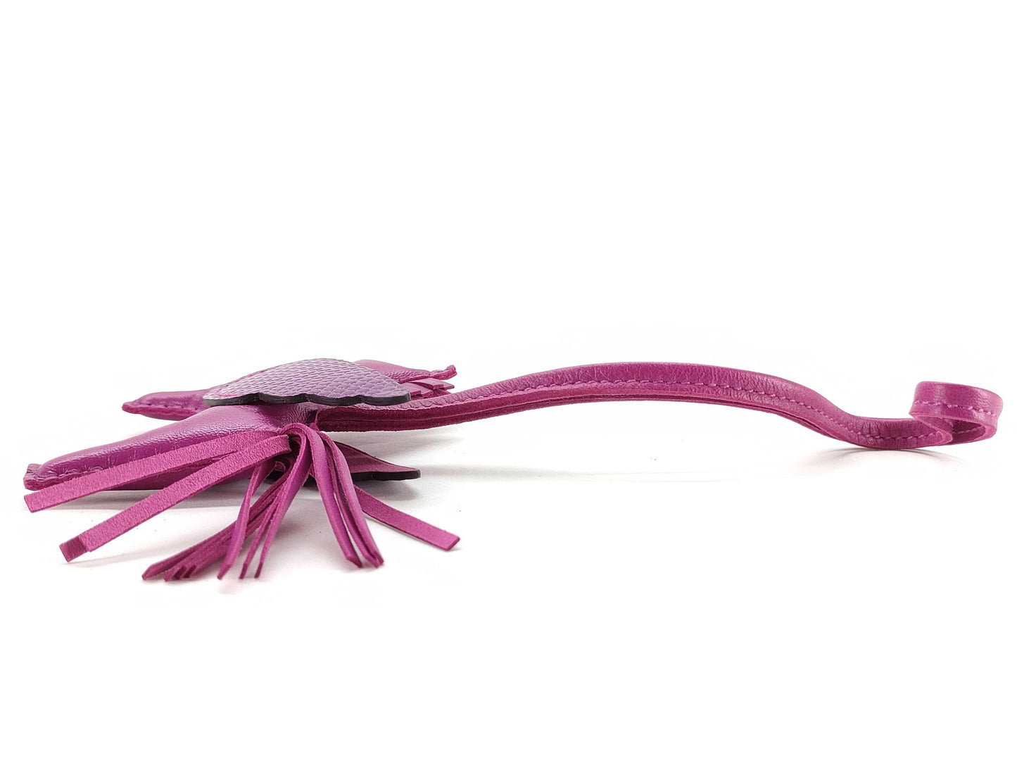 HERMES [Engraved] U Hermes Rodeo Charm Pegasus Touch Lizard Pink Purple U Engraved Charm