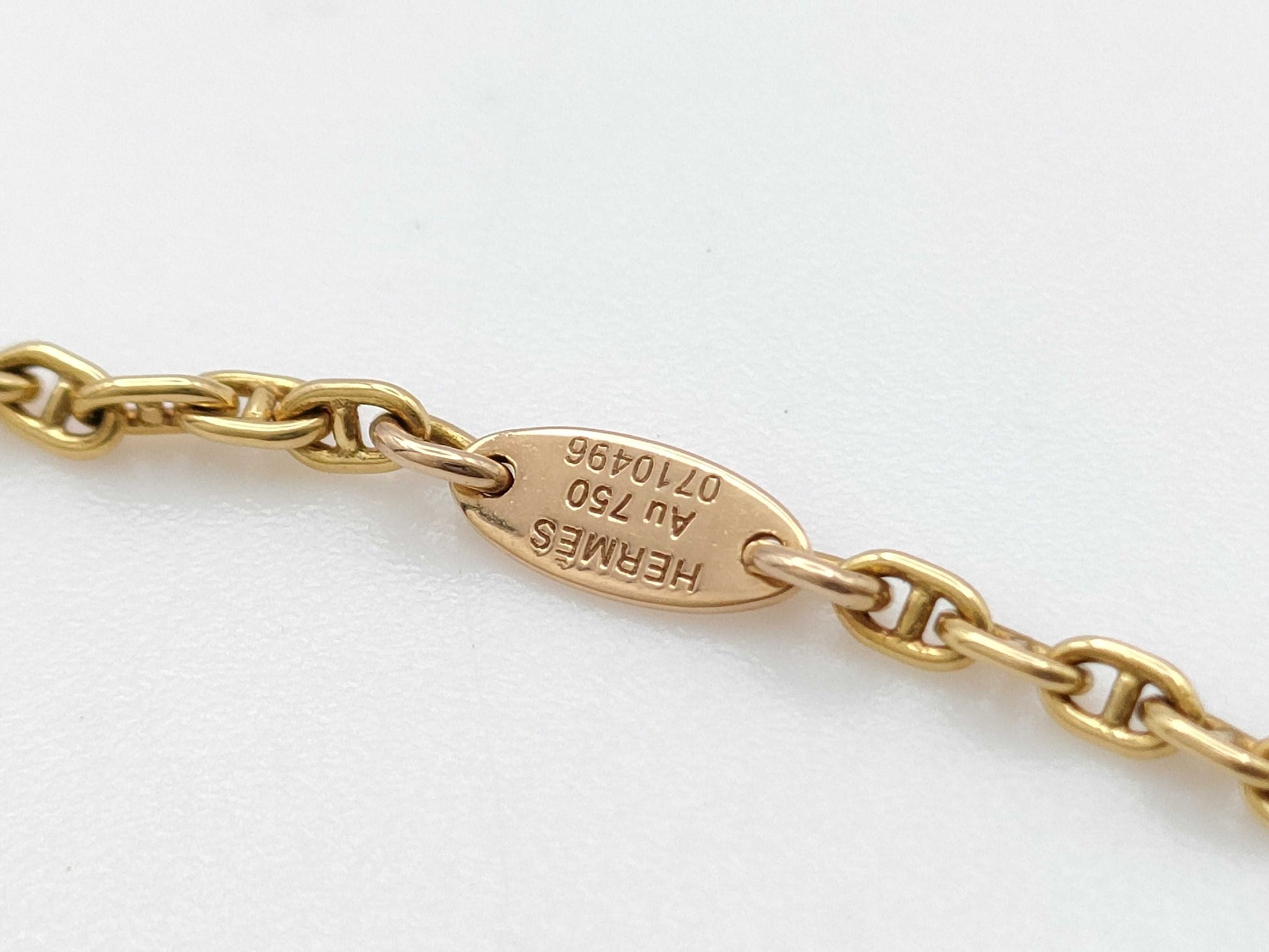 HERMES Mini PG/YG AU750 4.6g Necklace 