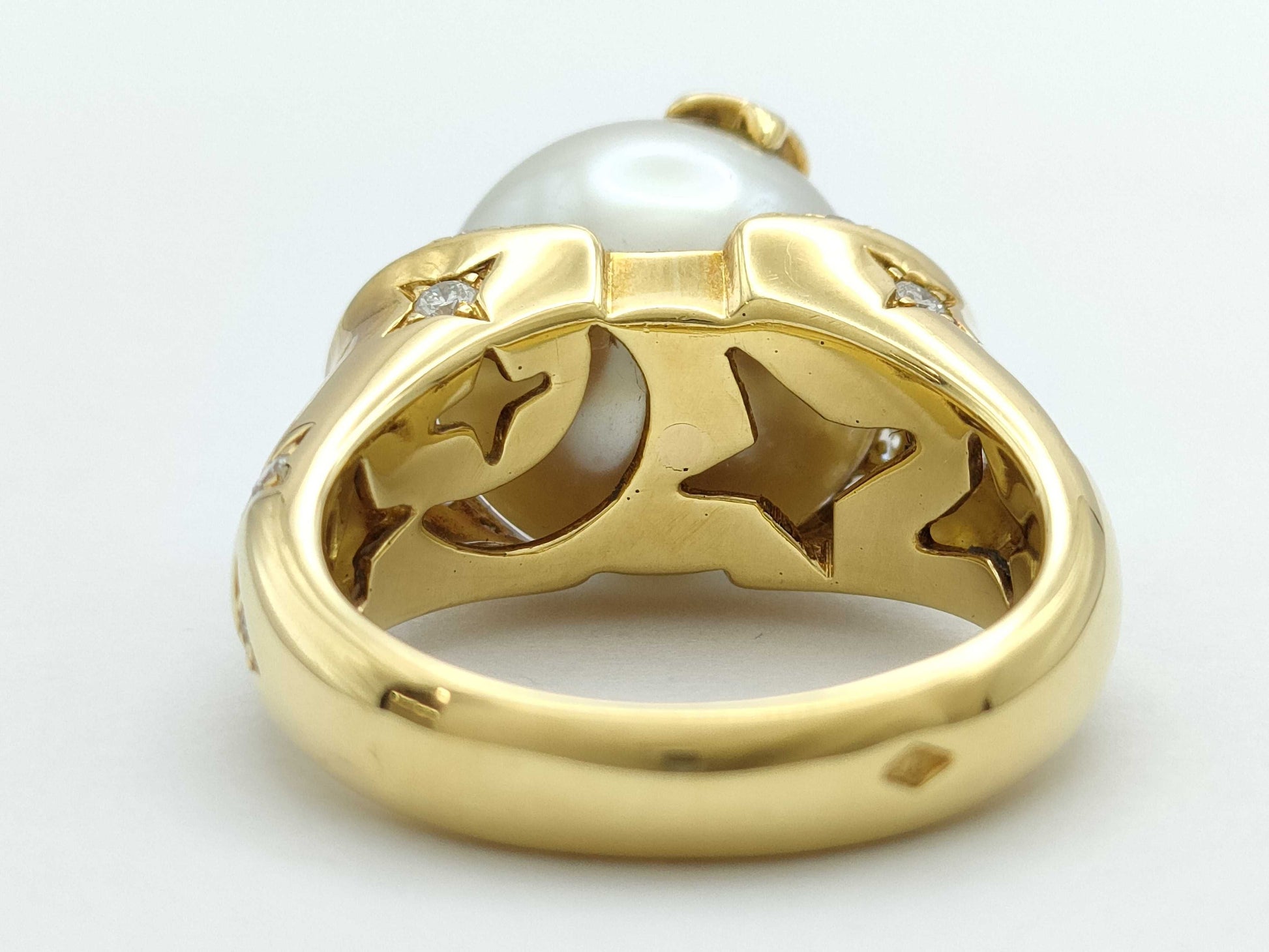 CHANEL Comet Pearl and Diamond Ring, Yellow Gold 750, 11.8g 