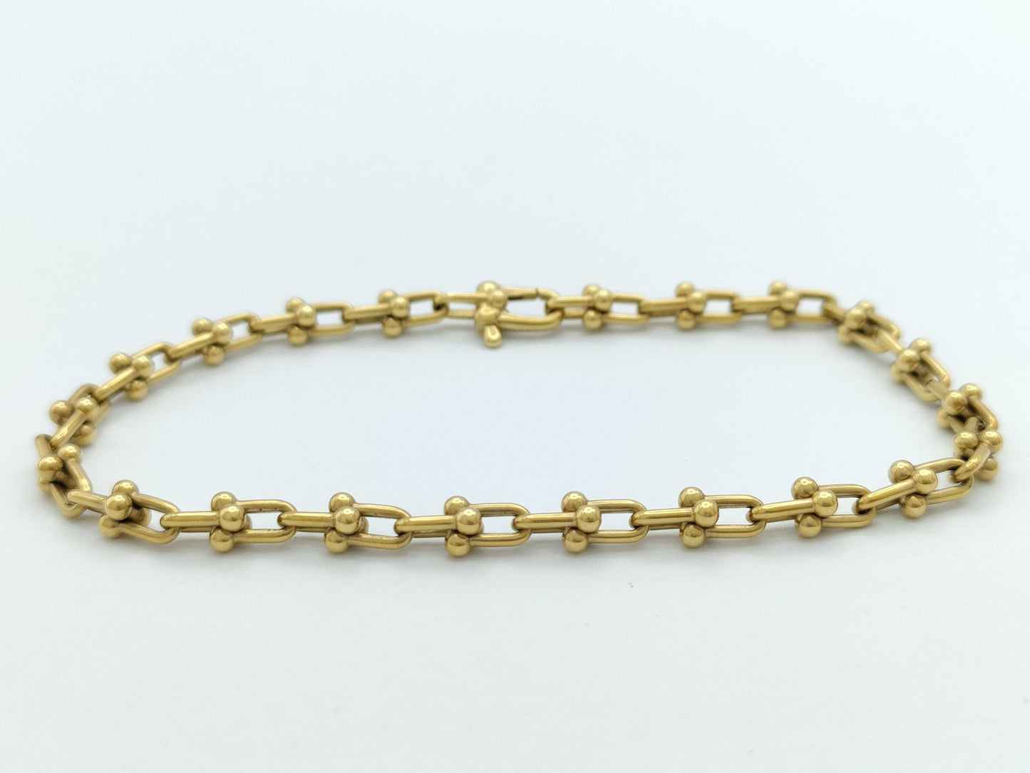 Tiffany & Co. Hardware Microlink YG Au750 10.2g Bracelet/Bangle 