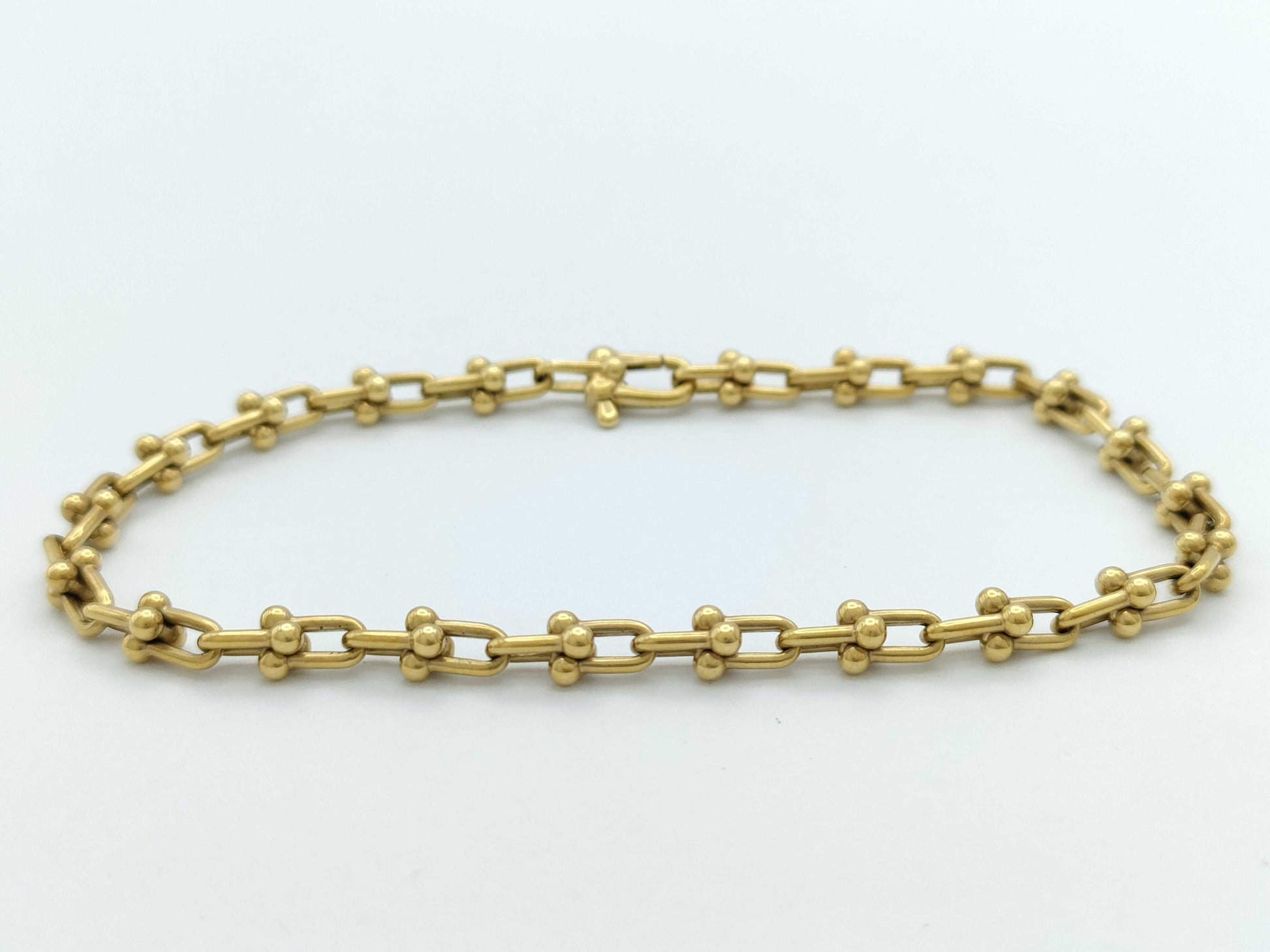 Tiffany & Co. Hardware Microlink YG Au750 10.2g Bracelet/Bangle 