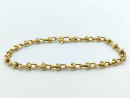 Tiffany & Co. Hardware Microlink YG Au750 10.2g Bracelet/Bangle 