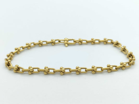 Tiffany & Co. Hardware Microlink YG Au750 10.2g Bracelet/Bangle 