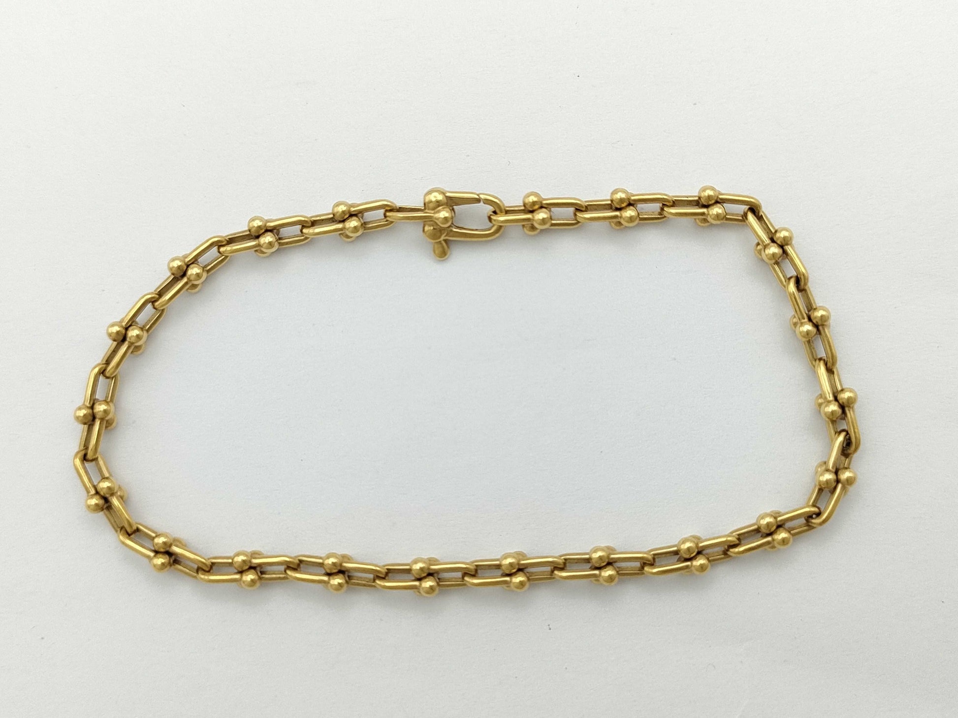 Tiffany & Co. Hardware Microlink YG Au750 10.2g Bracelet/Bangle 