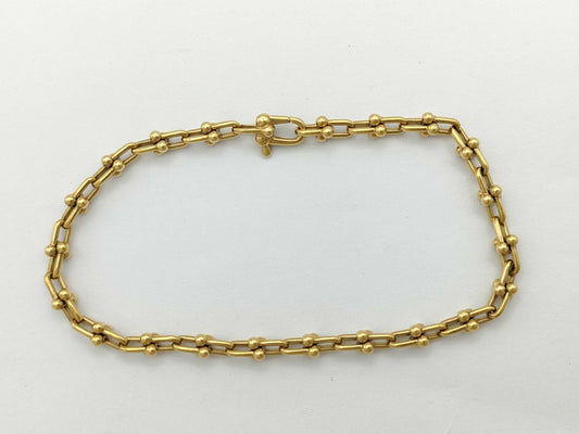 Tiffany & Co. Hardware Microlink YG Au750 10.2g Bracelet/Bangle 