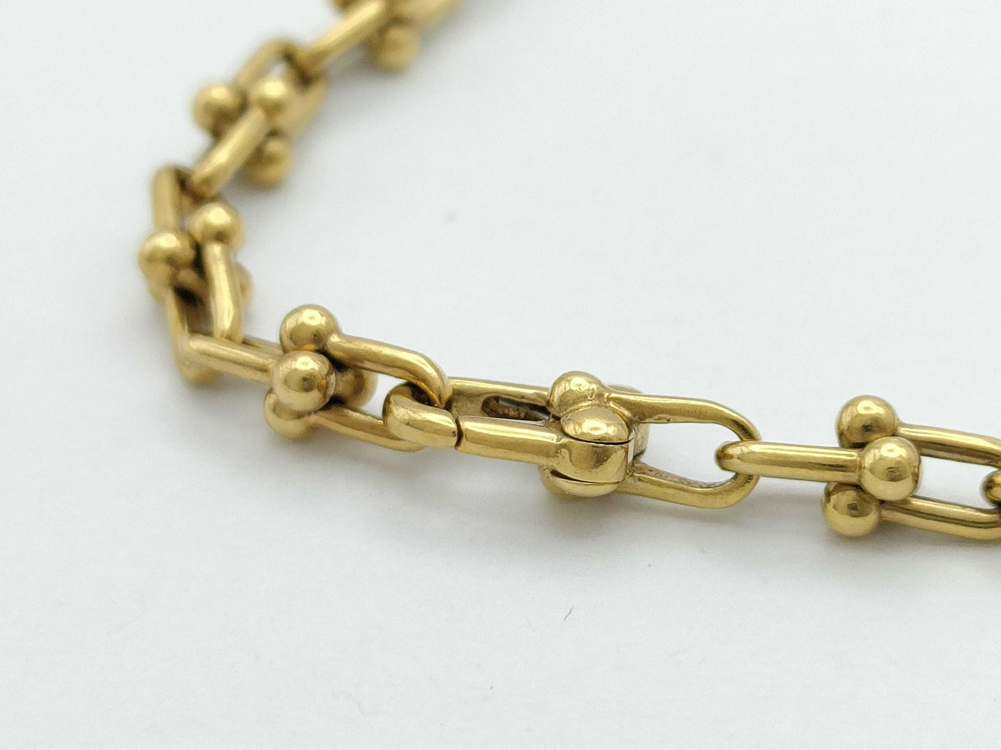 Tiffany & Co. Hardware Microlink YG Au750 10.2g Bracelet/Bangle 