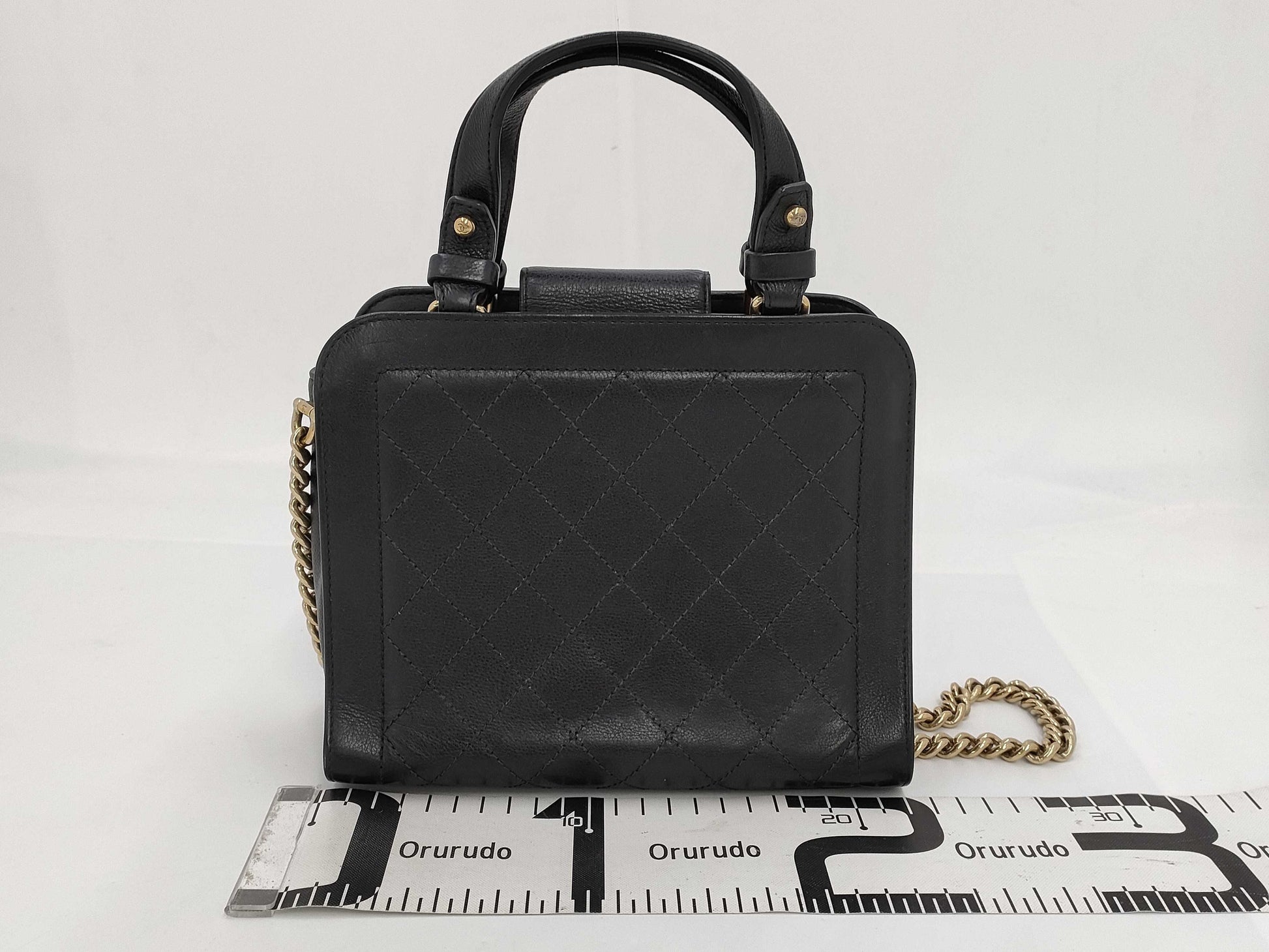 CHANEL 2-way handbag, No. 23, black with gold hardware