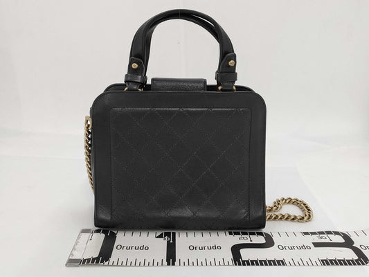 CHANEL 2-way handbag, No. 23, black with gold hardware