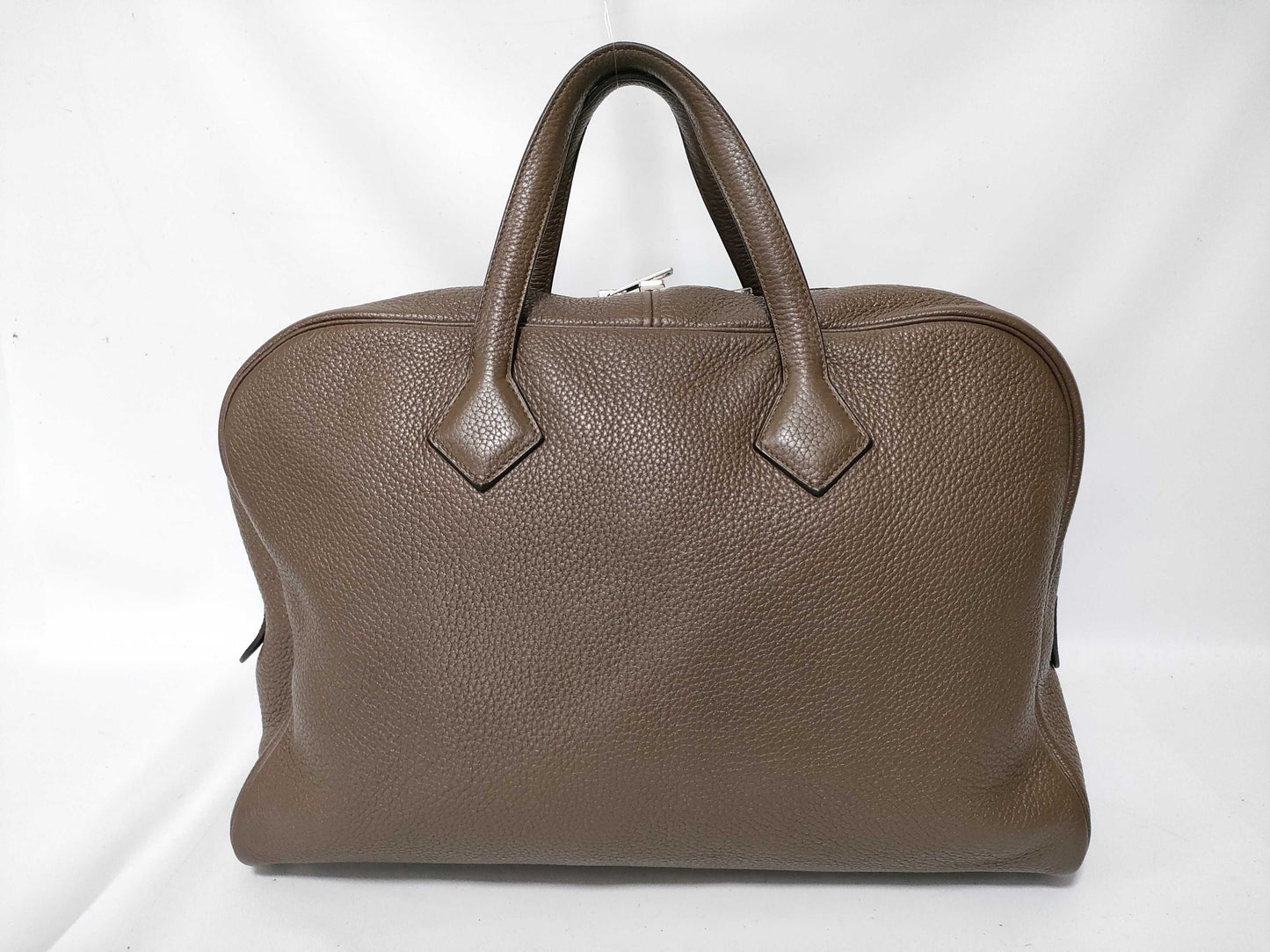 HERMES Victoria 35 Etoupe Silver Hardware Handbag