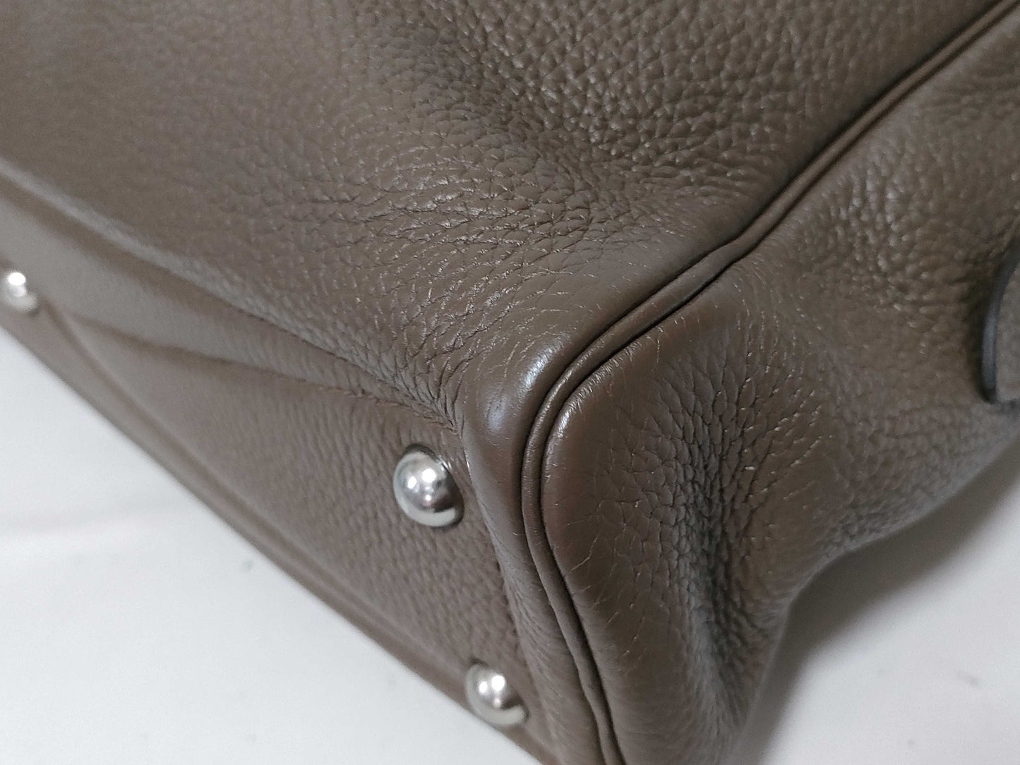 HERMES Victoria 35 Etoupe Silver Hardware Handbag