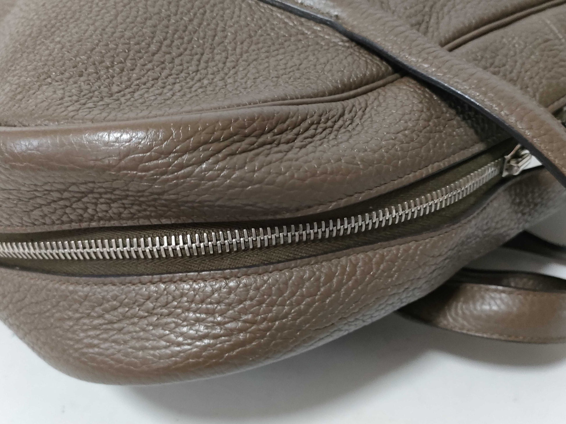 HERMES Victoria 35 Etoupe Silver Hardware Handbag