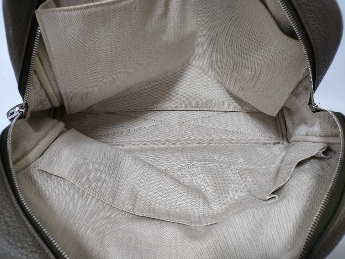 HERMES Victoria 35 Etoupe Silver Hardware Handbag