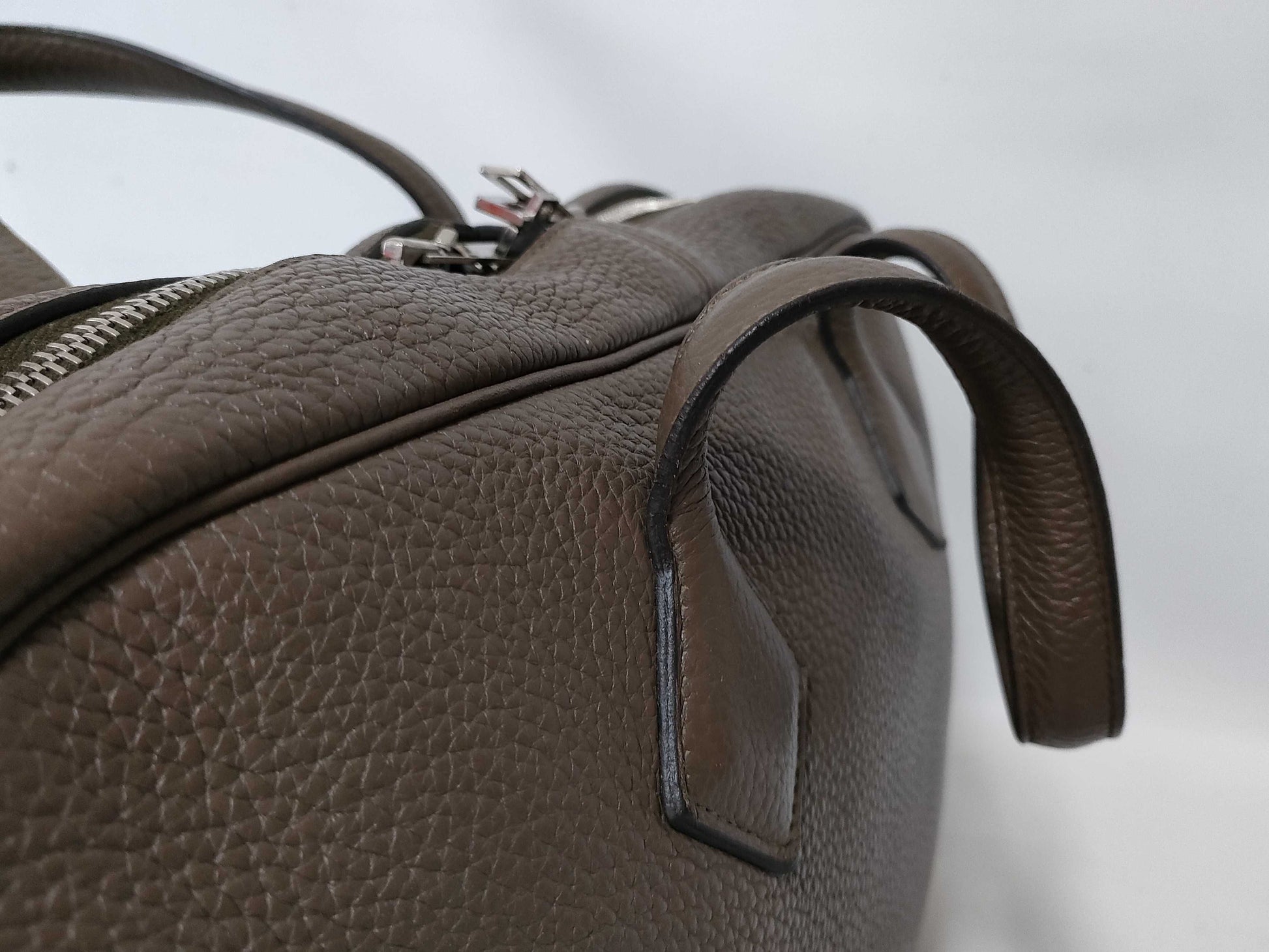 HERMES Victoria 35 Etoupe Silver Hardware Handbag
