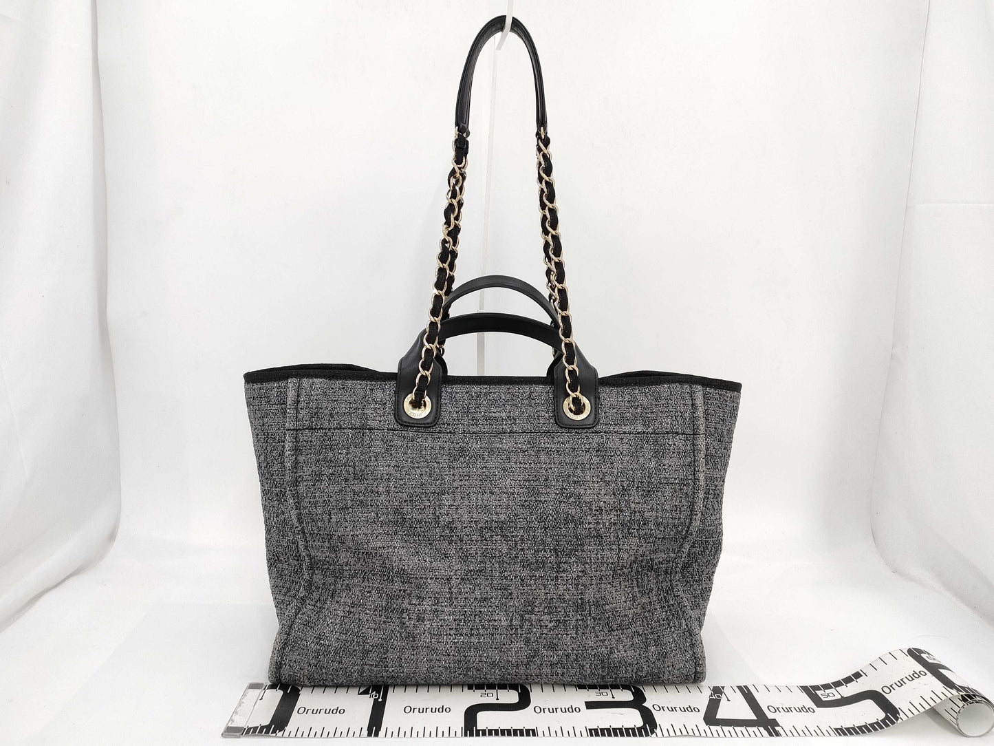 CHANEL Deauville Tote Bag with Plate