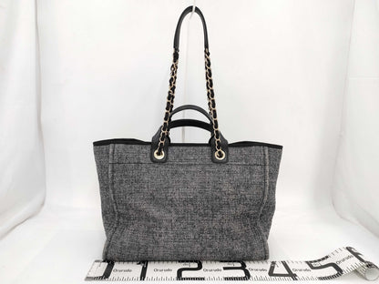 CHANEL Deauville Tote Bag with Plate