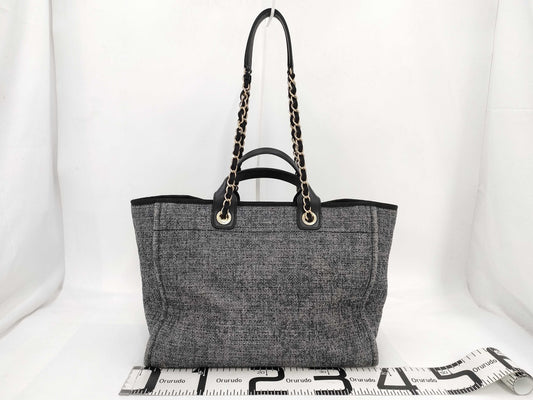 CHANEL Deauville Tote Bag with Plate