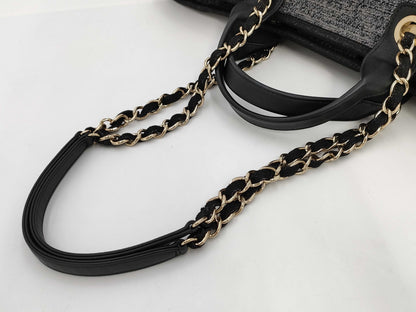 CHANEL Deauville Tote Bag with Plate