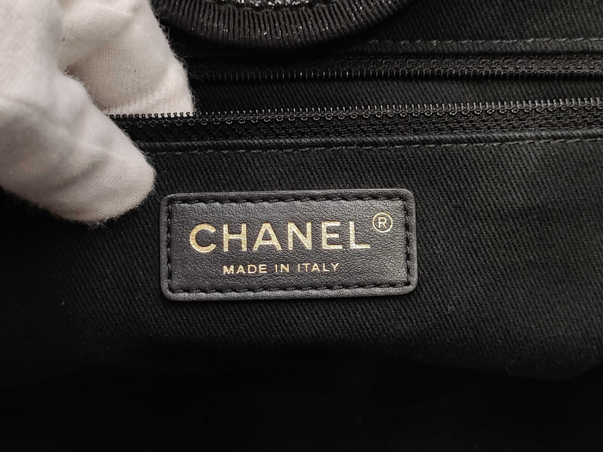 CHANEL Deauville Tote Bag with Plate