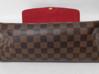 LOUIS VUITTON Damier LV Bobur Scarlet Handle Strap Name Tag Handbag