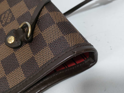 LOUIS VUITTON Damier LV Neverfull MM Damier Pouch Tote Bag