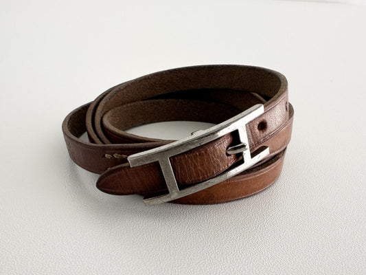 HERMES Api Leather Bracelet Bracelet/Bangle