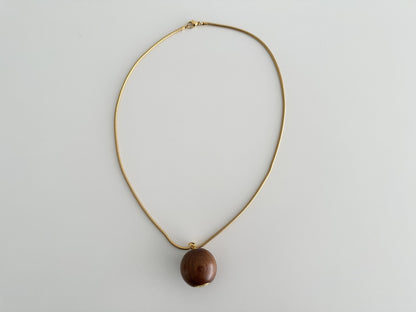 HERMES HERMES Serie Wood Ball Necklace Necklace