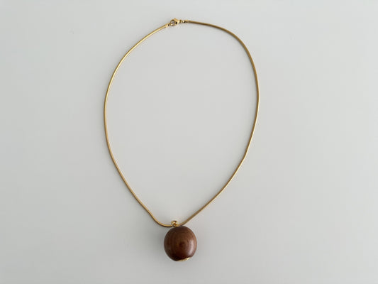 HERMES HERMES Serie Wood Ball Necklace Necklace