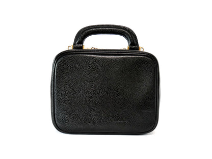 CHANEL Caviar Skin Vanity Coco Mark 2-Way Shoulder Bag Black Vanity Bag