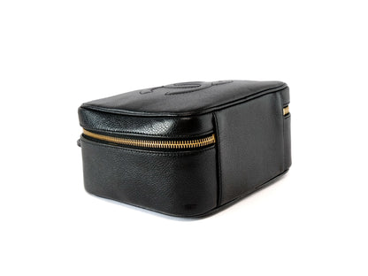 CHANEL Caviar Skin Vanity Coco Mark 2-Way Shoulder Bag Black Vanity Bag