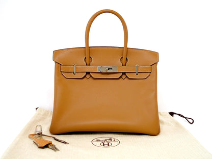 HERMES Birkin 30 Epson Handbag with K Stamp and Rain Cover