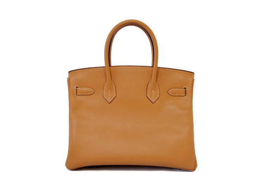 HERMES Birkin 30 Epson Handbag with K Stamp and Rain Cover