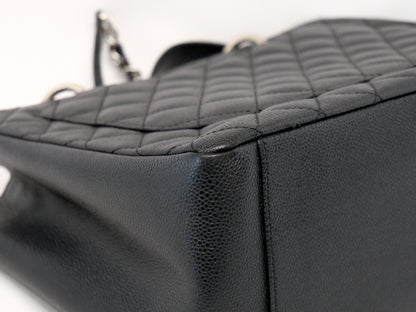 CHANEL GST Serial Silver Hardware Caviar Leather Chain Tote Bag