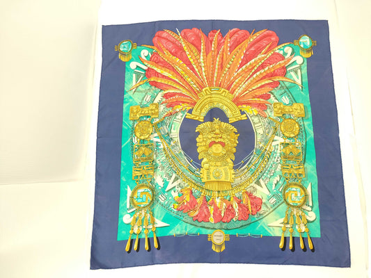 HERMES Carré HERMES Carré 90 Mexican Buddha Carnival Scarf