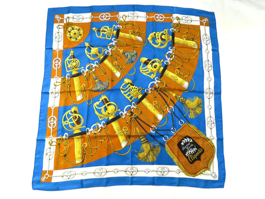 HERMES Carre HERMES Carre 90 Cliquetis Katikachi Sword Pattern Scarf