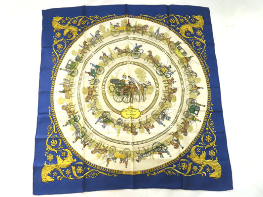 HERMES HERMES Carré 90 Walk to Longchamp Scarf