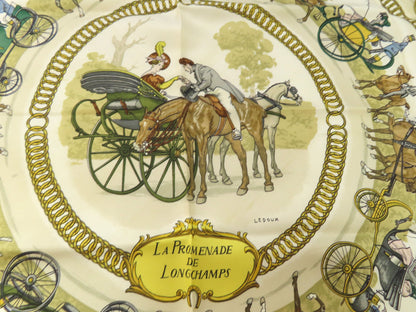 HERMES HERMES Carré 90 Walk to Longchamp Scarf