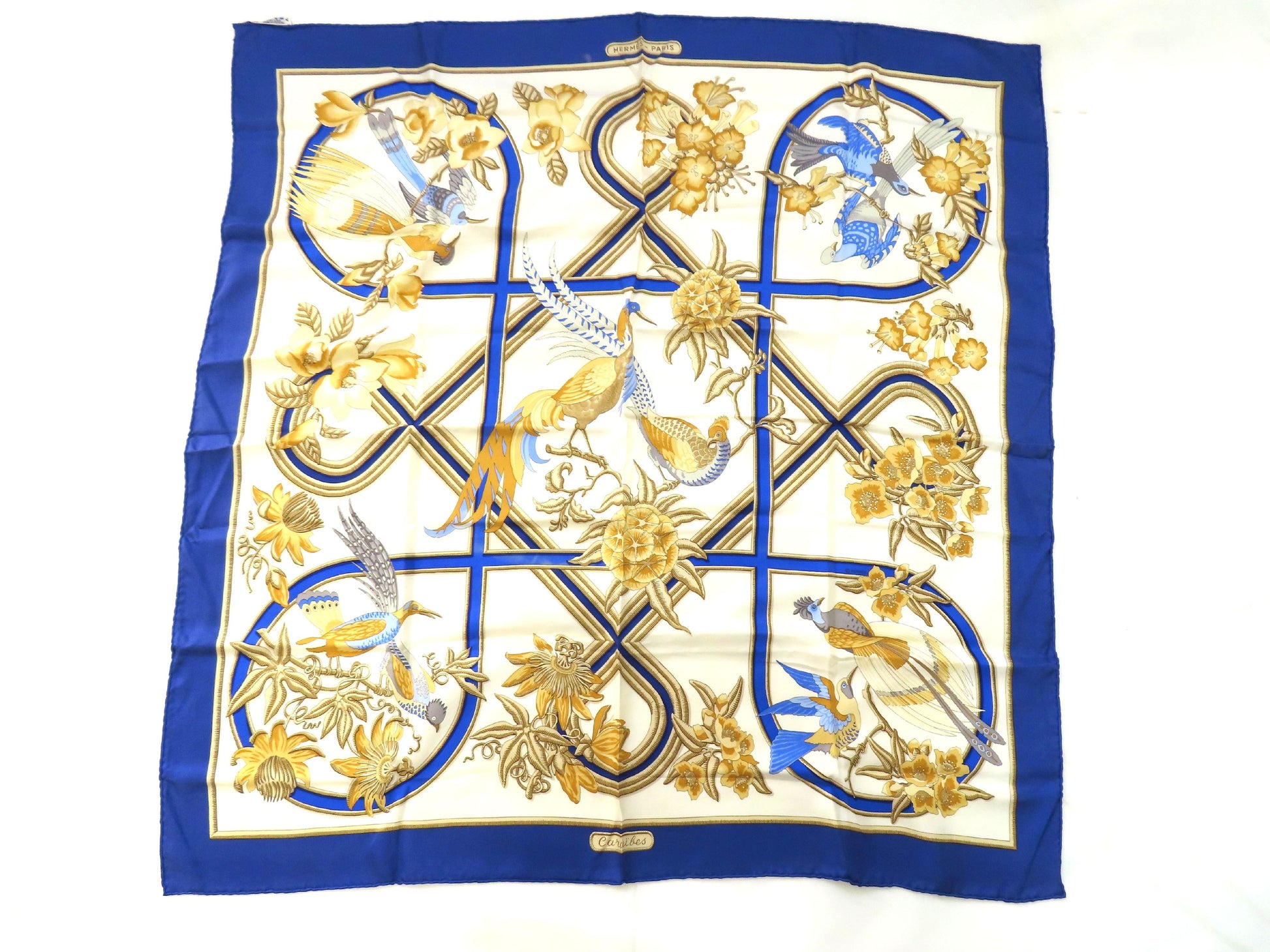 HERMES HERMES Carré 90 Caribbean Bird Scarf
