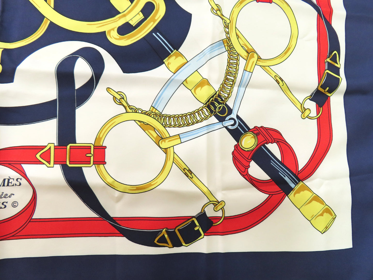 HERMES HERMES Carré 90 Eperon dor Golden Spur ③ Scarf