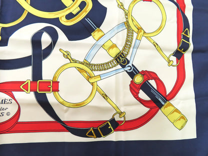 HERMES HERMES Carré 90 Eperon dor Golden Spur ③ Scarf
