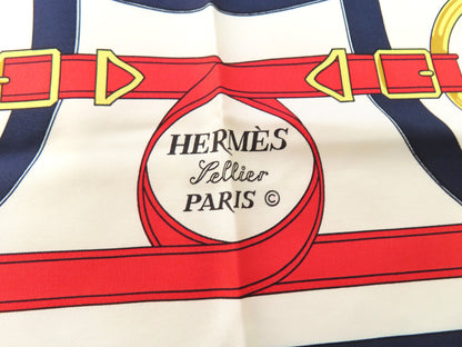 HERMES HERMES Carré 90 Eperon dor Golden Spur ③ Scarf