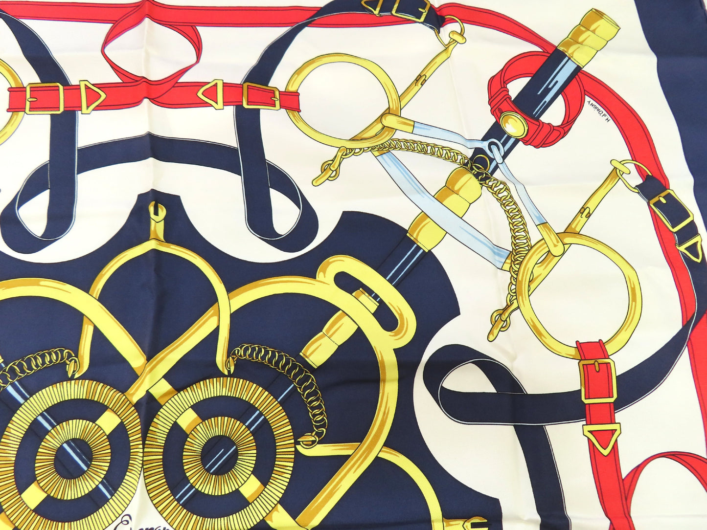 HERMES HERMES Carré 90 Eperon dor Golden Spur ③ Scarf