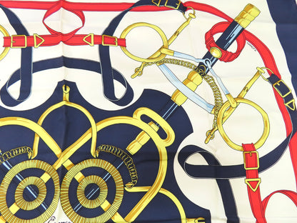 HERMES HERMES Carré 90 Eperon dor Golden Spur ③ Scarf